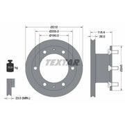 Textar 2 x Internally Vented Brake Discs 93084600