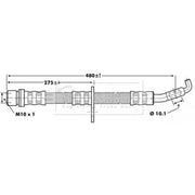 Borg & Beck Brake Hydraulic Hose Line Front Right BBH6860
