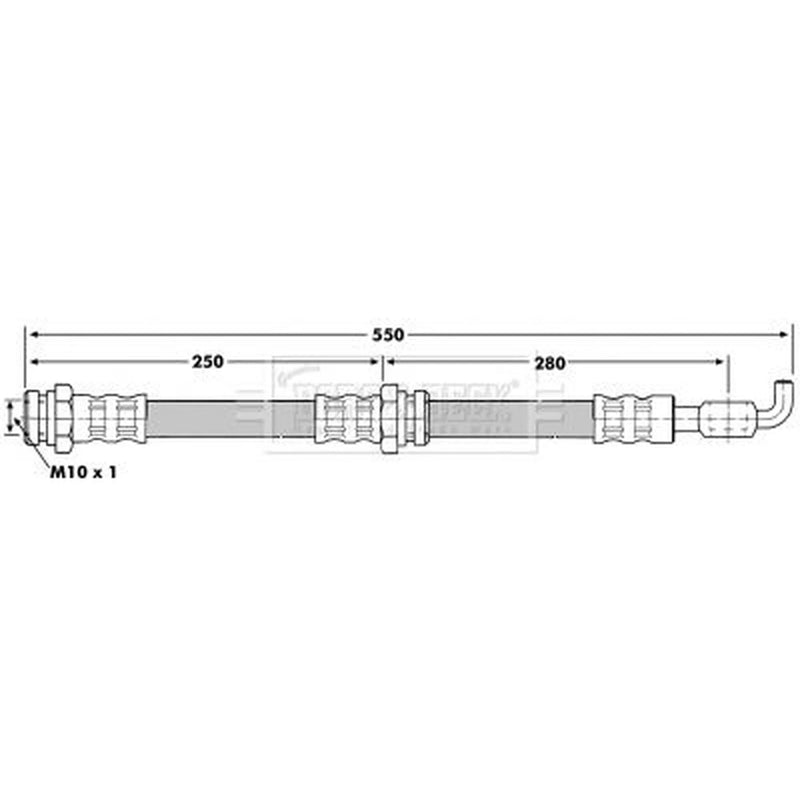 Borg & Beck Brake Hydraulic Hose Line Rear Right BBH7064