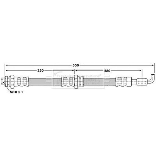 Borg & Beck Brake Hydraulic Hose Line Rear Right BBH7064