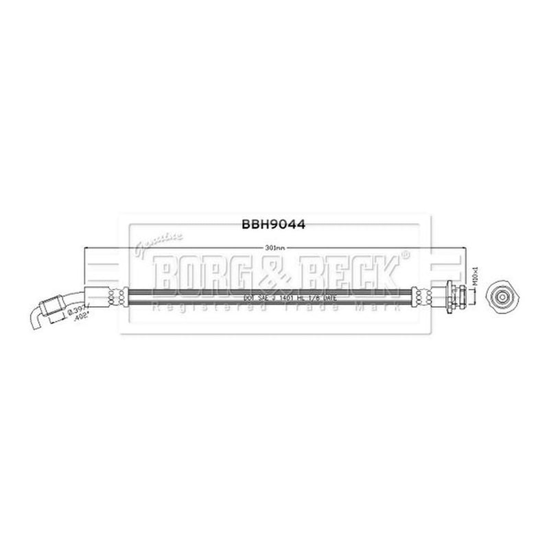 Borg & Beck Brake Hydraulic Hose Line outer BBH9044