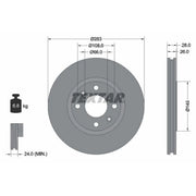 Textar 2 x Externally Vented Front Brake Discs 92078703-x2