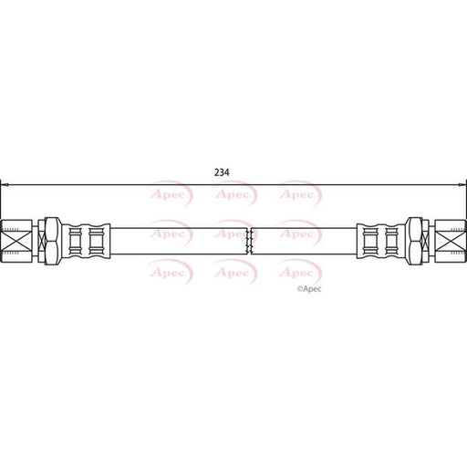 Apec Brake Hydraulic Hose Line Rear fits Bedford Astra Van Estate 1984-1991