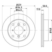 Mintex 2 x Internally Vented Brake Discs MDC791