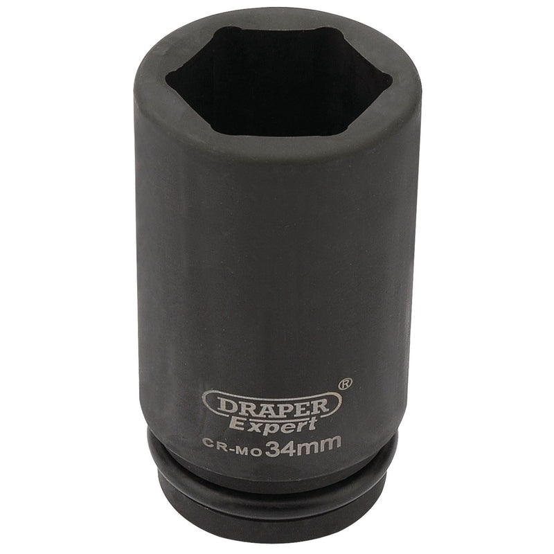 Draper HI-TORQ 6 Point Deep Impact Socket, 3/4" Sq. Dr., 34mm 27142 Draper - Dynamic Drive