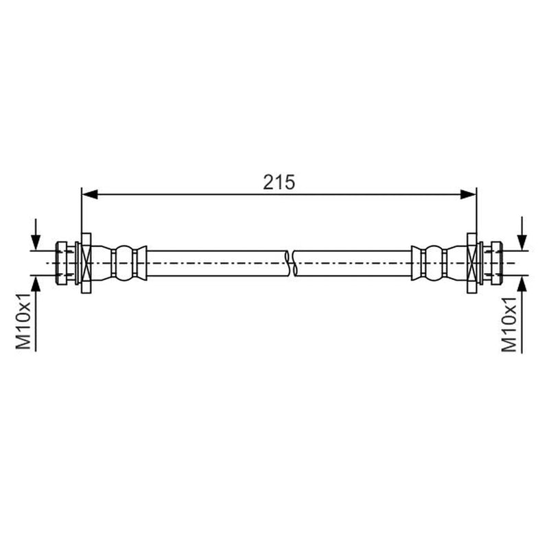 Bosch Brake Hydraulic Hose Line Rear fits Chevrolet Spark 2010 on 1.0 1.2