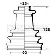 First Line Drive Shaft Bellow Kit Front Left fits Renault Trafic 1989-2001 2.5
