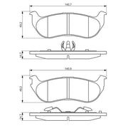 Bosch Front & Rear Pads fits Jeep Cherokee 2001-2008 2.4 2.5 2.8 3.7