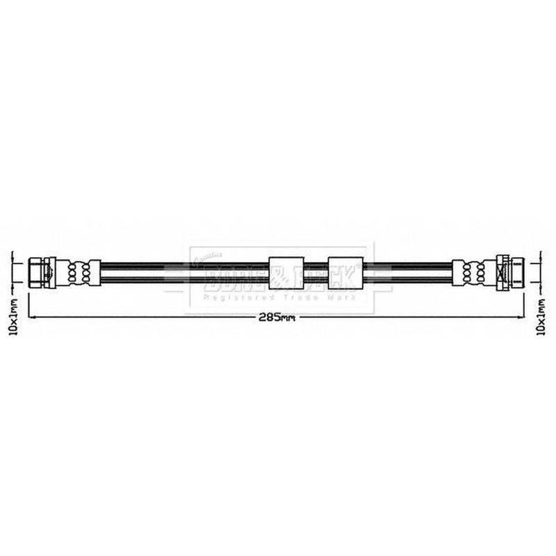 Borg & Beck Brake Hydraulic Hose Line Rear Right BBH8378