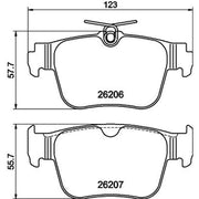 Mintex Rear Brake Pad Set fits Audi A3 2019-2021
