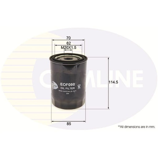 Comline Engine Oil Filter fits Renault 25 1984-1992 2.1