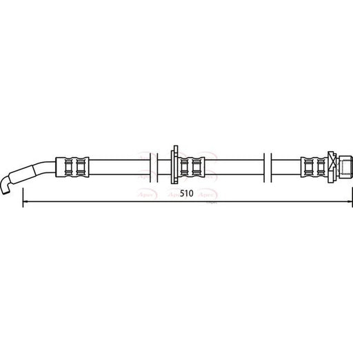 Apec Brake Hydraulic Hose Line Front Right fits Toyota Avensis 1997-2003