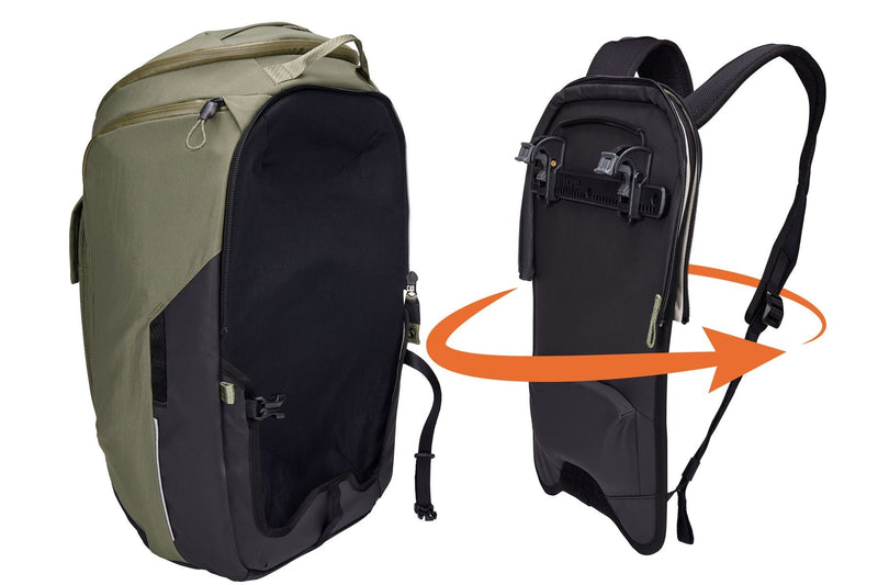 Thule Paramount hybrid bike pannier and backpack 26L green Thule - Bars 4 Cars