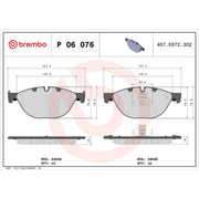 Brembo 4 x Front Brake Pad Set fits Alpina B7 2009-2012
