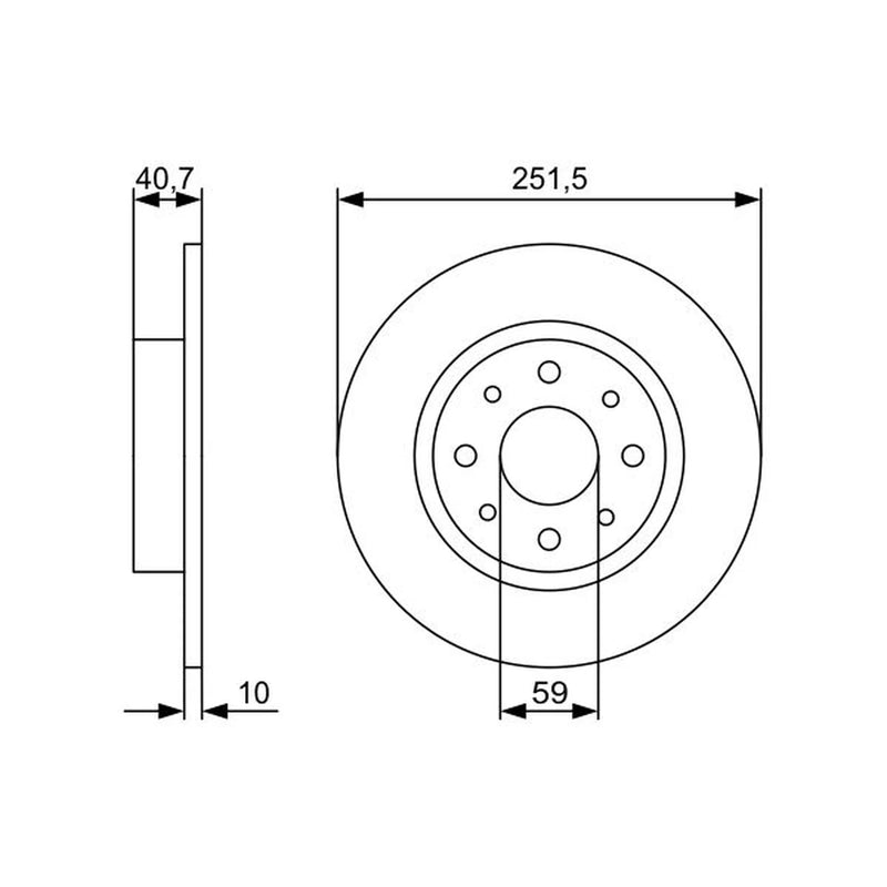 Bosch Rear Brake Solid Discs & Pads fits Alfa Romeo Mito 2008-2018 1.3 1.4 1.6