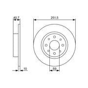 Bosch 2 x Solid Brake Discs fits Alfa Romeo Mito 2008-2018 0.9 1.3 1.4 1.6