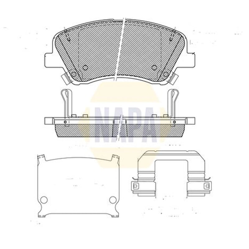 NAPA Front Brake Pad Set fits Hyundai Accent V 2018 on 1.4