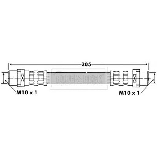 Borg & Beck Brake Hydraulic Hose Line inner BBH6634