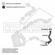 First Line Intercooler Turbo Charge Air Hose fits Audi A4 B5 1994-2001