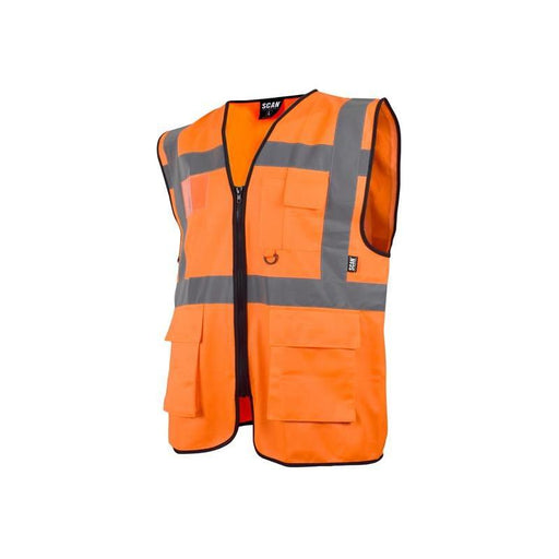 Scan Hi-Vis Utility Waistcoat Orange - L (44in) Scan - Dynamic Drive