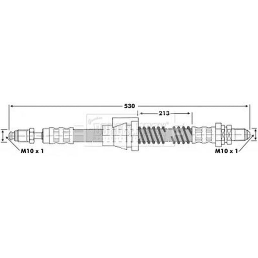 Borg & Beck Brake Hydraulic Hose Line Front Right BBH6660