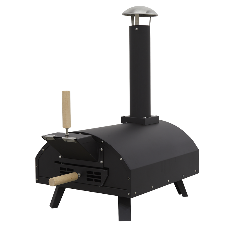Dellonda Portable Wood-Fired 14" Pizza Oven and Smoking Oven Black/Stainless Steel Dellonda  - Dynamic Drive