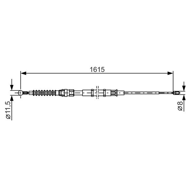 Bosch Handbrake Cable Right Rear fits Skoda Superb II 2008-2015