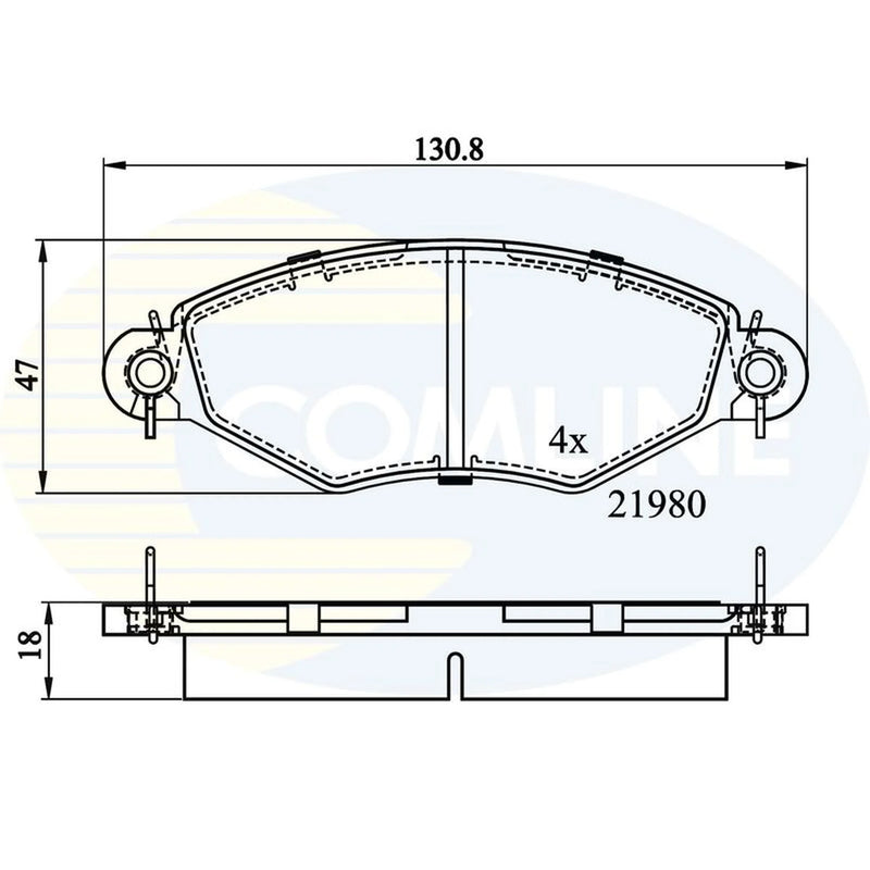 Comline 4 x Front Brake Pad Set fits Peugeot 206 1998-2012 1.1 1.4 1.6 1.9