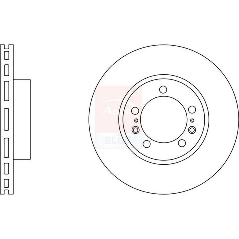 Apec 2 x Vented Brake Discs fits Suzuki Swift III 2012-2017 1.6