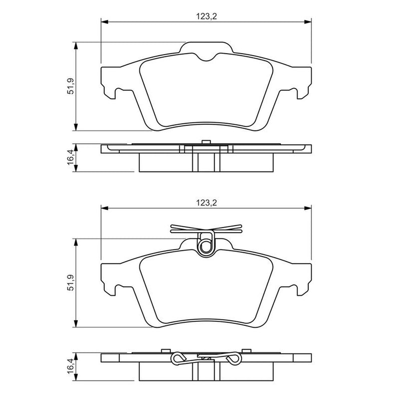 Bosch Front & Rear Pads fits Opel GT 2007-2011 2.0