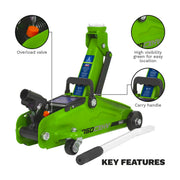 Sealey Short Chassis Trolley Jack 2 Tonne - Green 1050CXHV Sealey - Dynamic Drive