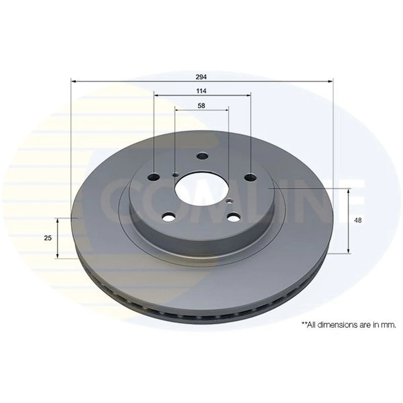Comline 2 x Internally Vented Brake Discs fits Subaru Forester 2018 on 2.0 2.5