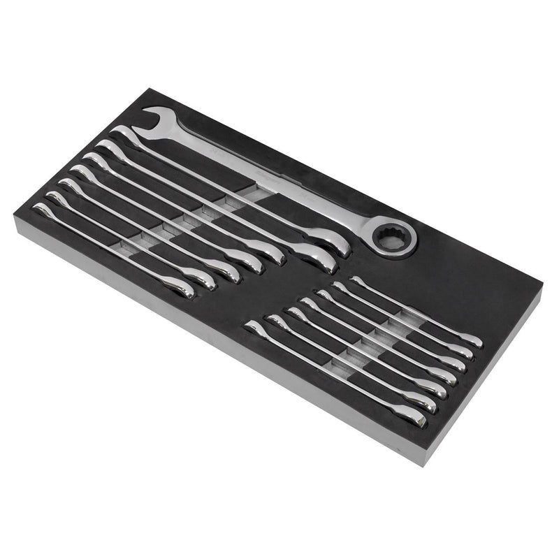 Sealey Combination Ratchet Spanner Set 15pc Metric S01247 Sealey - Dynamic Drive