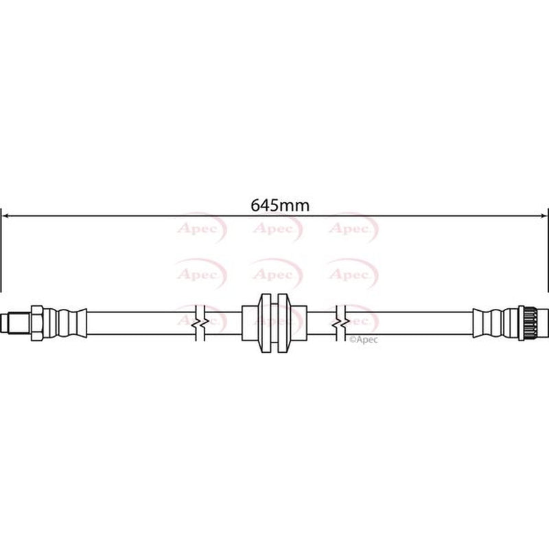 Apec Brake Hydraulic Hose Line Rear fits Opel Movano B 2010-2021 2.3