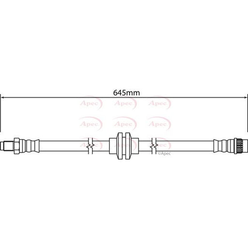 Apec Brake Hydraulic Hose Line Rear fits Opel Movano B 2010-2021 2.3