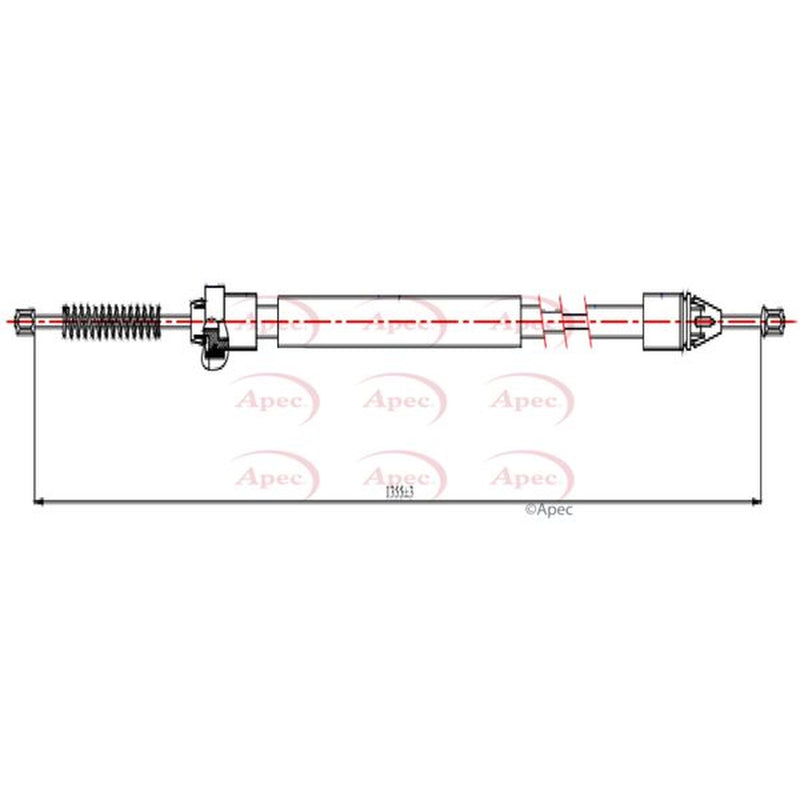 Apec Handbrake Cable Right Rear fits Renault Twingo II 2008-2014 1.6