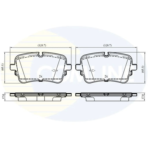 Comline 4 x Rear Brake Pad Set fits Audi A6 Allroad C8 2019-2021