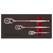 Premier Platinum Pear-Head Ratchet Wrench Set with Flip Reverse 3pc Sealey Premier Platinum - Dynamic Drive