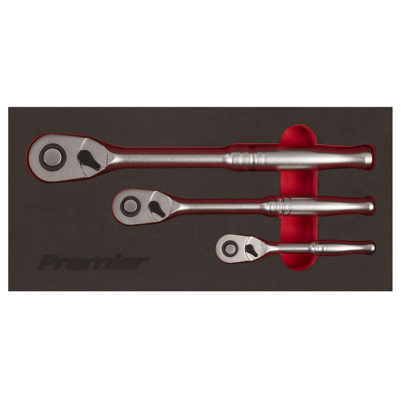 Premier Platinum Pear-Head Ratchet Wrench Set with Flip Reverse 3pc Sealey Premier Platinum - Dynamic Drive