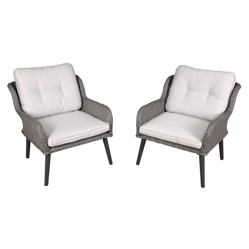 Dellonda Buxton Rattan Wicker Outdoor Chair Set 2pc DG79 Dellonda - Dynamic Drive