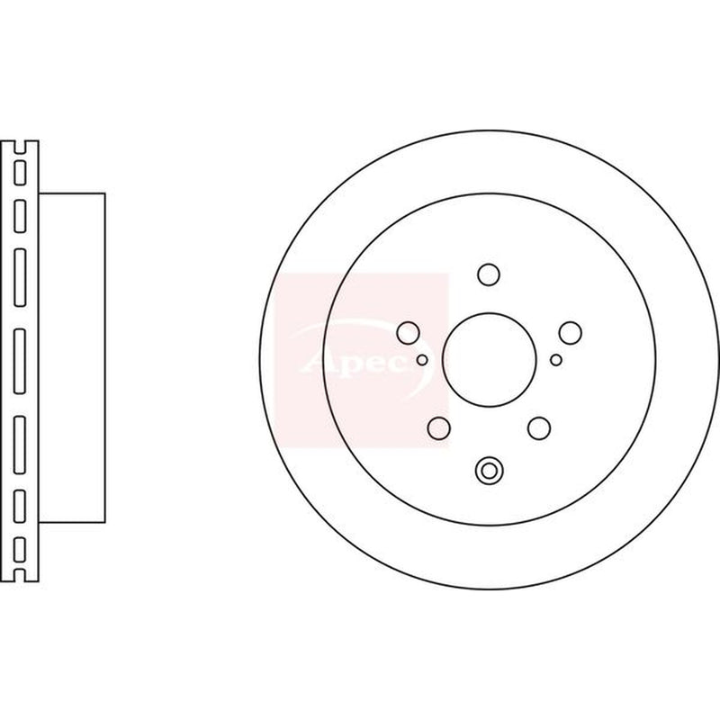 Apec 2 x Vented Brake Discs fits Lexus Rx 2009-2015