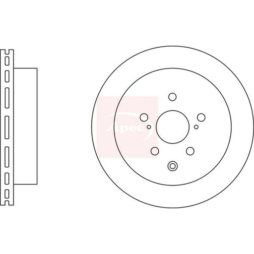 Apec 2 x Vented Brake Discs fits Lexus Rx 2009-2015