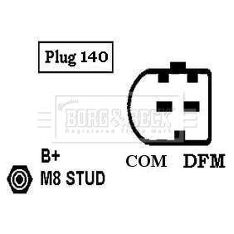 Borg & Beck Car Alternator 12V fits Mercedes-Benz C-Class 2001-2008