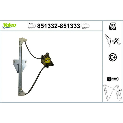 Valeo Electric Window Regulator Lifter Left Rear 851332