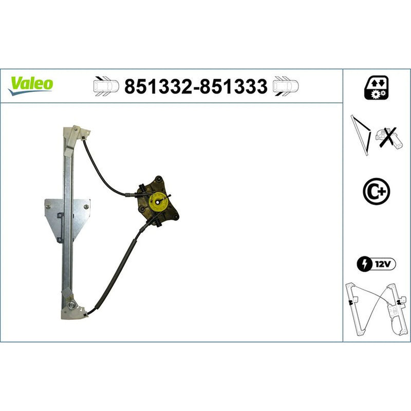 Valeo Electric Window Regulator Lifter Right Rear 851333