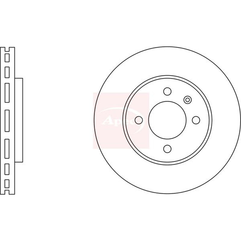 Apec Front Vented & Rear Vented Brake Discs & Pads fits VW Lupo I 2000-2005 1.6