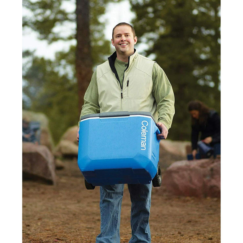 Coleman Blue 60QT Tricolour Wheeled Camping Cooler Coleman  - Dynamic Drive