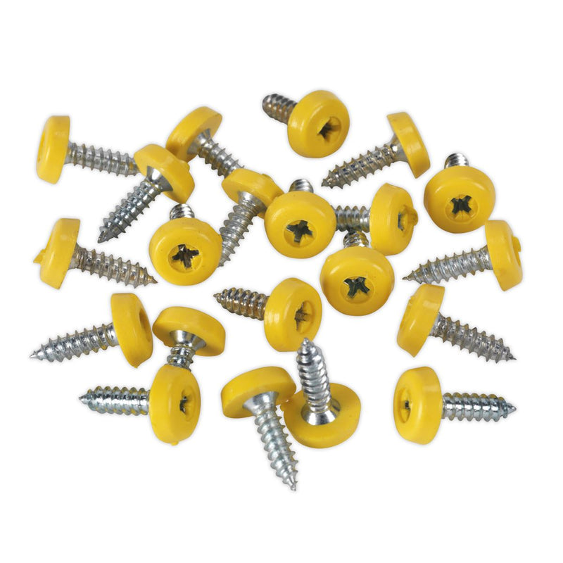 Sealey Number Plate Screw Plastic Head 4.8 x 18mm Yellow Pk of 50 PTNP2 Sealey  - Dynamic Drive