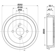 Mintex Brake Drum Assembly Rear fits Daihatsu Charade VIII 2011 on 1.33