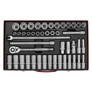 Sealey Socket Set 46pc 1/2"Sq Drive 6pt WallDrive Metric AK6941 Sealey - Dynamic Drive